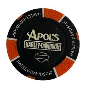 Harley Davidson Poker Chip orange Black‎ Apols Alexandria Raymond Minnesota MN